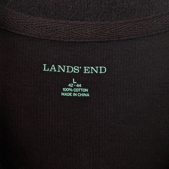 Land's End Mens quarter zip fine gauge cotton sweater - Picture 3 of 4